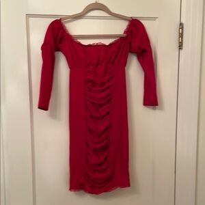 Elegant Red Off-Shoulder Dress